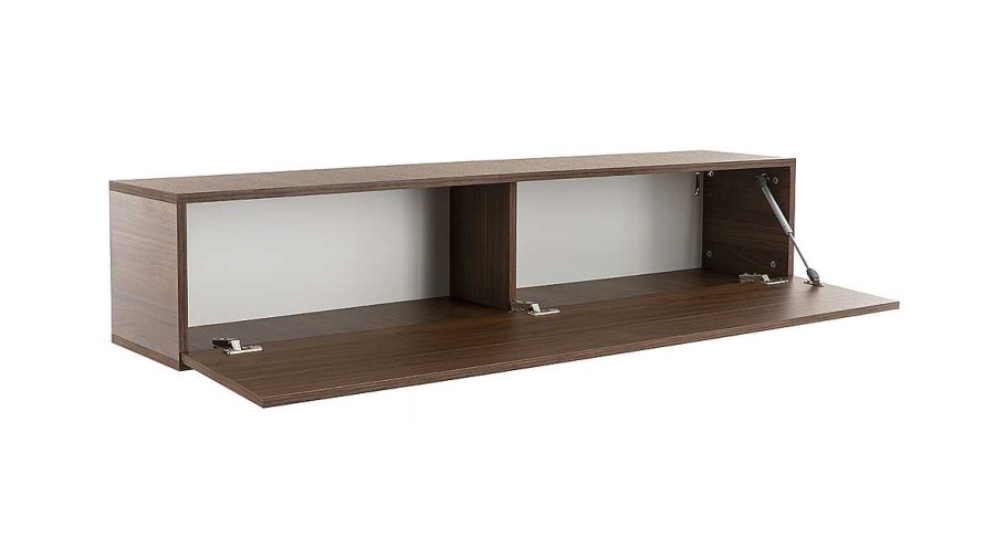 Bureau Miliboo | L Ment Mural Tv Horizontal Finition Bois Fonc Noyer L138 Cm Eternel