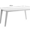 Table Miliboo Table Extensible | Table Extensible Rallonges Int Gr Es Rectangulaire Blanche Et Bois Clair L160-205 Cm Swad