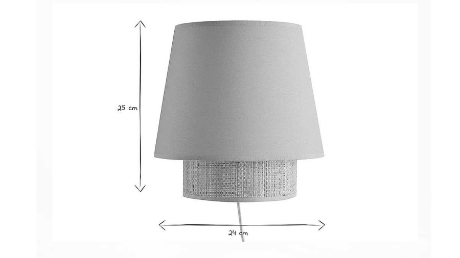 Luminaire Miliboo | Applique Murale Design En Coton Vert Sauge Et Rabane Naturelle H25 Cm Jume