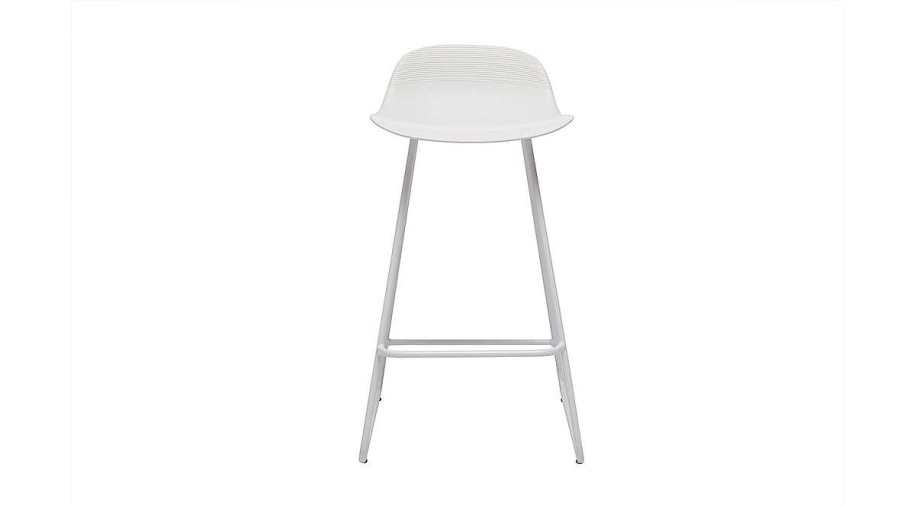 Chaise & Tabouret Miliboo Tabouret De Bar | Tabourets De Bar Design Blancs H65 Cm (Lot De 2) Ella