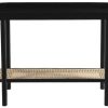 Table Miliboo | Console Avec Plateau Ovale En Bois Noir Et Cannage De Rotin L115 Cm Macao