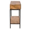 Bureau Miliboo | Console Industrielle Avec Rangements 2 Tiroirs En Bois Manguier Massif Et M Tal Noir L110 Cm Ypster