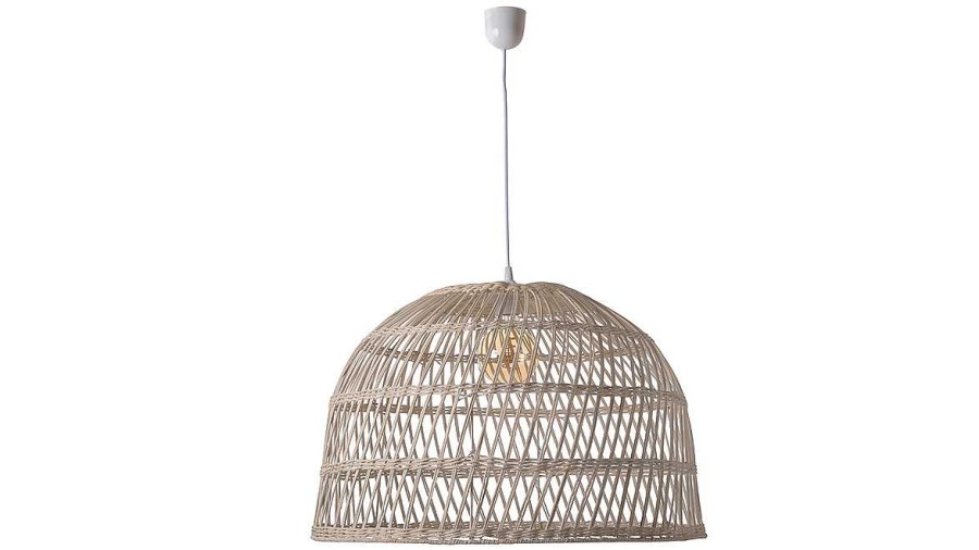 Luminaire Miliboo | Suspension En Rotin Naturel Tress D60 Cm Rocalisa