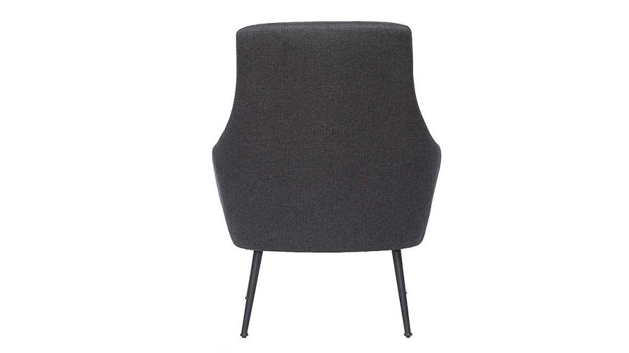 Canap & Fauteuil Miliboo Fauteuil Design | Fauteuil Design En Tissu Gris Fonc Et M Tal Noir Montana