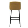 Chaise & Tabouret Miliboo Tabouret De Bar | Tabouret De Bar Fixe Velours Bronze Et Pied M Tal Noir H78 Monti