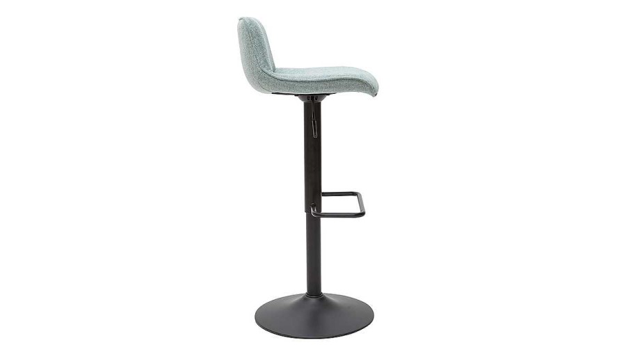 Chaise & Tabouret Miliboo Tabouret De Bar | Tabourets De Bar R Glables En Tissu Effet Velours Textur Vert C Ladon Et M Tal (Lot De 2) Boost