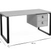 Bureau Miliboo Bureau Design | Bureau Avec Rangements 2 Tiroirs Bois Clair Ch Ne Et M Tal Noir L138 Cm Opal