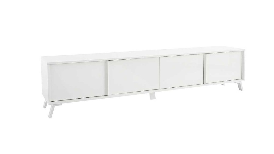 Rangement Miliboo Meuble Tv Design | Meuble Tv Design Finition Blanc Brillant L205 Cm Nema