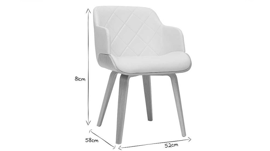 Chaise & Tabouret Miliboo Chaise Design | Chaise Design Blanc Et Bois Clair Lucien