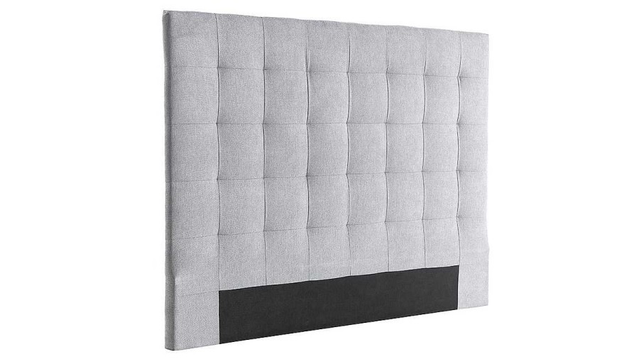 Chambre Miliboo | T Te De Lit Capitonn E En Tissu Gris L140 Cm Halciona