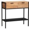 Table Miliboo | Console Avec Rangements 2 Tiroirs En Bois Massif Et M Tal Noir L80 Cm Arthus