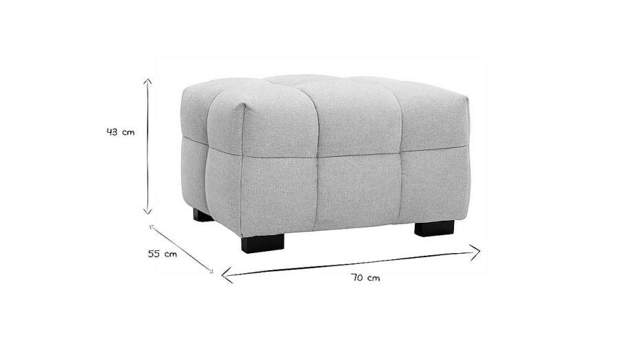 Canap & Fauteuil Miliboo | Pouf Repose-Pieds Design En Tissu Effet Velours Textur Beige Corto