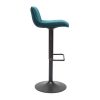 Chaise & Tabouret Miliboo Tabouret De Bar | Tabourets De Bar R Glables Pivotants 360° En Tissu Velours Bleu P Trole Et M Tal Noir (Lot De 2) Boost