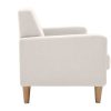 Canap & Fauteuil Miliboo Canap Design | Canap Scandinave 2 Places En Tissu Beige Et Bois Clair Luna