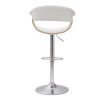 Chaise & Tabouret Miliboo Tabouret De Bar | Tabouret De Bar Design R Glable Blanc Et Bois Clair Oktav