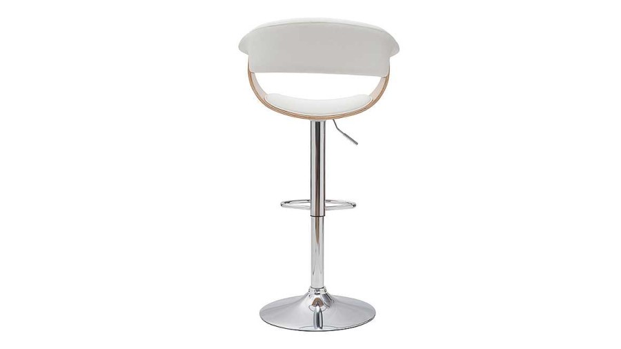 Chaise & Tabouret Miliboo Tabouret De Bar | Tabouret De Bar Design R Glable Blanc Et Bois Clair Oktav