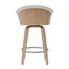 Chaise & Tabouret Miliboo Tabouret De Bar | Tabouret De Bar Design Pivotant Blanc Et Bois Clair H65Cm Albin