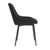 Chaise & Tabouret Miliboo Chaise Design | Chaises Design Noires En Tissu Velours Et M Tal (Lot De 2) Holo