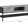 Rangement Miliboo Meuble Tv Design | Meuble Tv En Bois Massif Et M Tal Noir 2 Tiroirs 140Cm Arthus