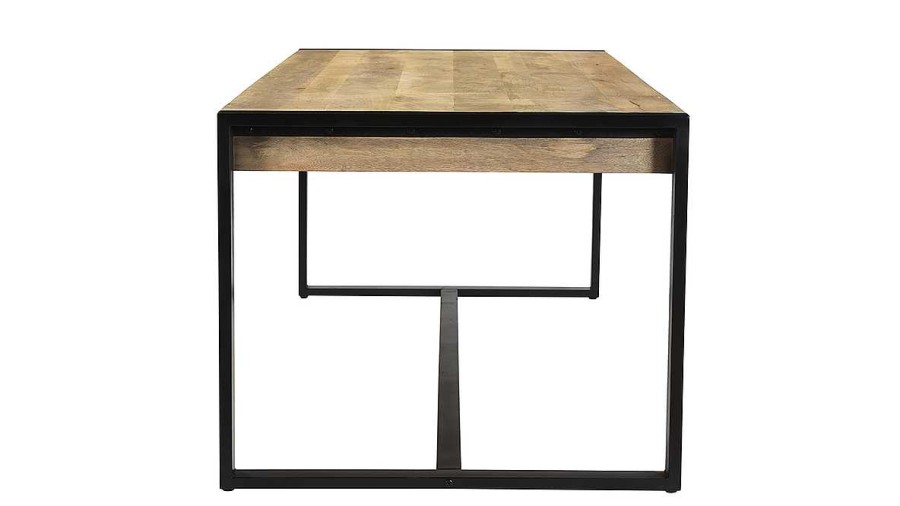 Table Miliboo Table Manger Fixe | Table Manger En Bois Manguier Massif Et M Tal Noir Rectangulaire L175 Cm Bergen