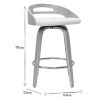 Chaise & Tabouret Miliboo Tabouret De Bar | Tabourets De Bar Design Bois Clair Et Polyur Thane Blanc 65Cm (Lot De 2) Mano