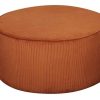 Canap & Fauteuil Miliboo | Pouf Rond En Tissu Velours C Tel Terre Brul E D70 Cm Louis