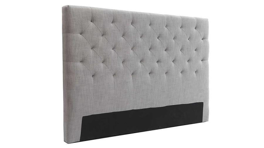 Chambre Miliboo | T Te De Lit Capitonn E En Tissu Gris Clair L160 Cm Enguerrand