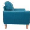 Canap & Fauteuil Miliboo Canap Design | Canap Scandinave 2 Places En Tissu Bleu Canard Et Bois Clair Alice