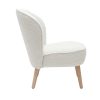 Canap & Fauteuil Miliboo Fauteuil Design | Fauteuil Scandinave En Tissu Effet Laine Boucl E Blanc Cass Et Bois Clair Amanita