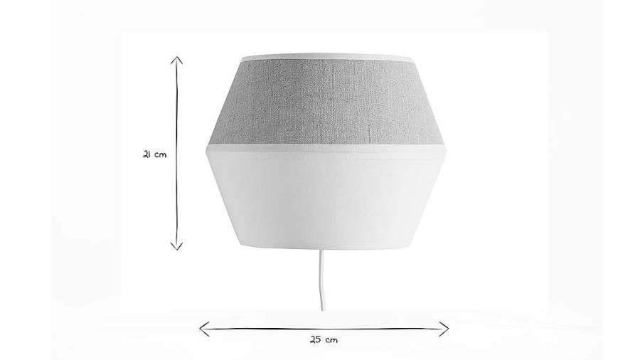 Luminaire Miliboo | Applique En Coton Blanc Et Lin Naturel Conie