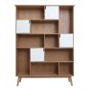 Bureau Miliboo | Biblioth Que Design Finition Bois Ch Ne Et Blanc L150 Cm Ingrid