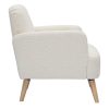 Canap & Fauteuil Miliboo Fauteuil Design | Fauteuil Scandinave En Tissu Effet Laine Boucl E Blanc Cass Et Bois Clair Isko