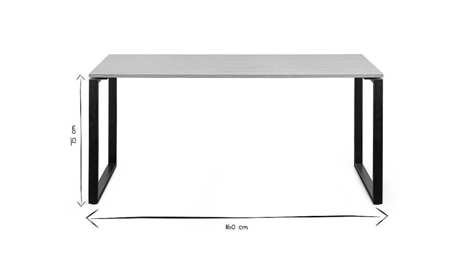 Bureau Miliboo Bureau Design | Bureau Industriel Bois Clair Ch Ne Et M Tal Noir L160 Cm Opal