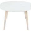 Table Miliboo Table Extensible | Table Manger Scandinave Ronde Extensible Blanc Et Bois L120-150 Cm Leena