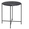 Table Miliboo | Table D'Appoint Ronde Design Noire En Marbre Et M Tal D42 Cm Sarda