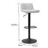 Chaise & Tabouret Miliboo Tabouret De Bar | Tabourets De Bar R Glables Pivotants 360° En Tissu Effet Velours Textur Beige Et M Tal Noir (Lot De 2) Boost