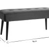 Chaise & Tabouret Miliboo Banc | Banc Design Capitonn En Tissu Velours Vert Fonc Et M Tal Noir L95 Cm Guesta