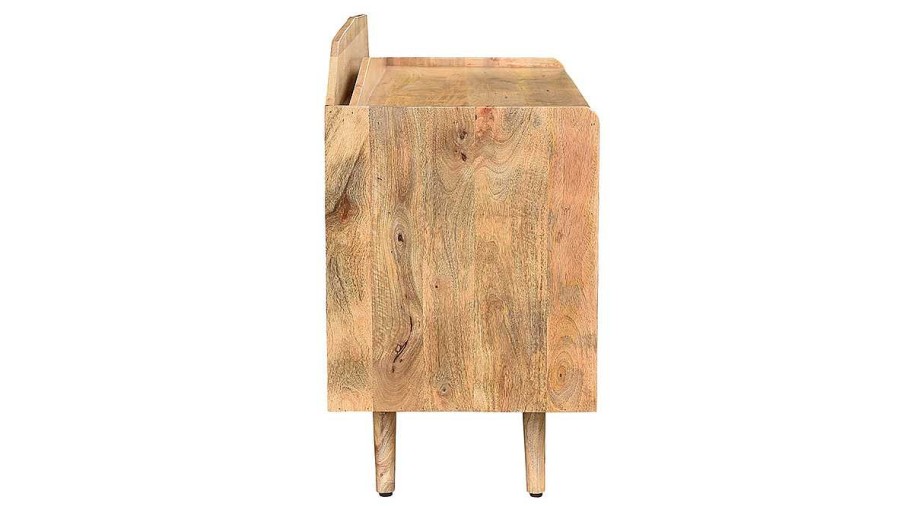 Rangement Miliboo | Buffet Meuble De Rangement Vinyles En Bois Manguier Massif L105 Cm Matahari