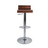 Chaise & Tabouret Miliboo Tabouret De Bar | Tabourets De Bar Design Bois Fonc Noyer Et Acier Chrom (Lot De 2) Surf V2