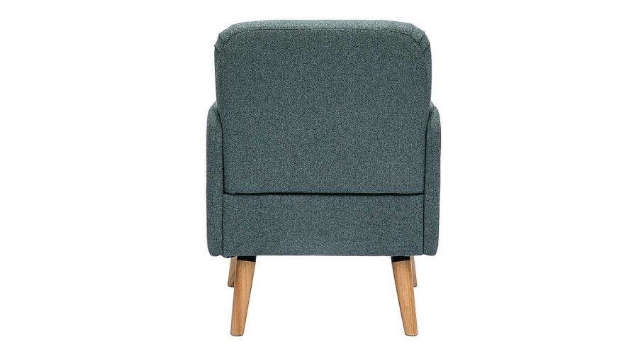 Canap & Fauteuil Miliboo Fauteuil Design | Fauteuil Scandinave En Tissu Vert De Gris Et Bois Clair Isko