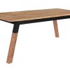 Table Miliboo Table Manger Fixe | Table Manger Rectangulaire En Bois Massif Et M Tal Noir L202 Cm Tivoli