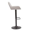 Chaise & Tabouret Miliboo Tabouret De Bar | Tabourets De Bar R Glables En Tissu Beige Et M Tal Noir (Lot De 2) Ronnie