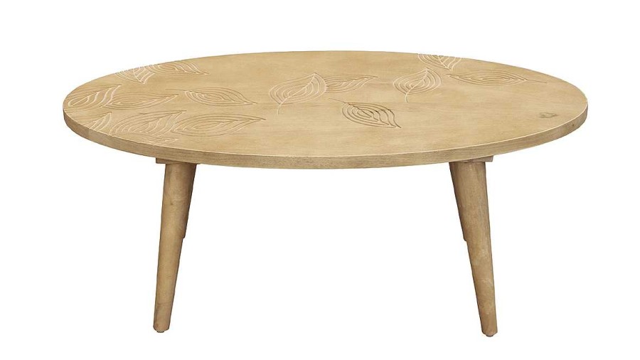 Table Miliboo | Table Basse Ovale Ethnique Bois Manguier Massif Grav L100 Cm Kaffir