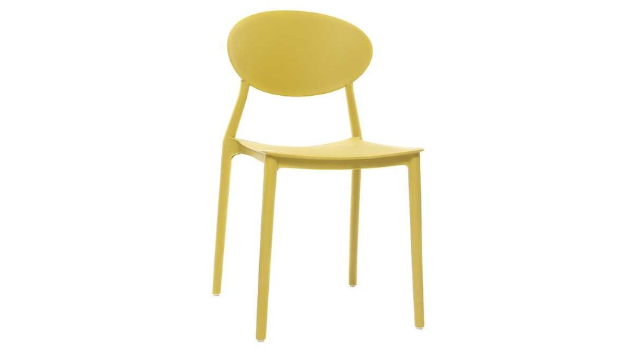 Chaise & Tabouret Miliboo Chaise Design | Chaises Design Empilables Jaunes Int Rieur - Ext Rieur (Lot De 2) Anna