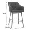 Chaise & Tabouret Miliboo Tabouret De Bar | Tabourets De Bar Scandinaves Bleu Canard Et Bois H65 Cm (Lot De 2) Baltik