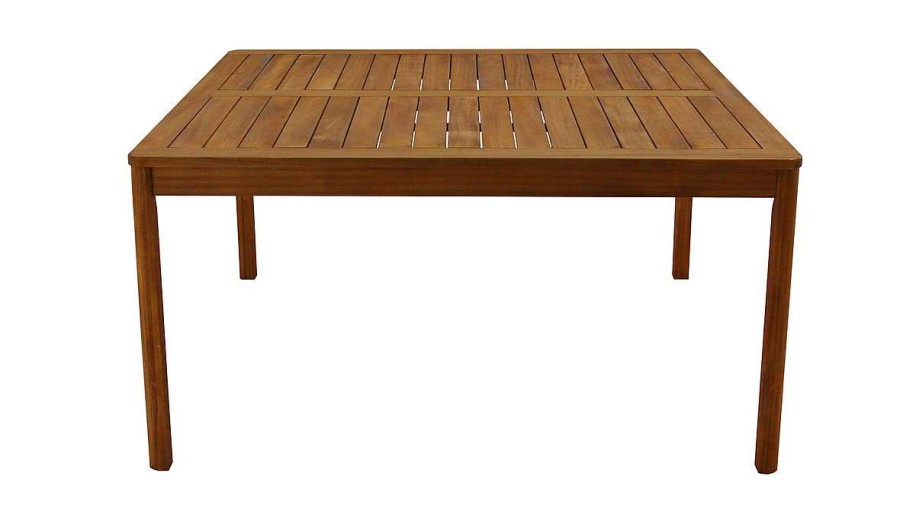 Jardin Miliboo | Table De Jardin Carr E En Bois Massif L140 Cm Akis