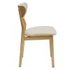 Chaise & Tabouret Miliboo Chaise Design | Chaises Scandinaves En Tissu Effet Laine Boucl E Beige Et Bois Clair Ch Ne Massif (Lot De 2) Maya