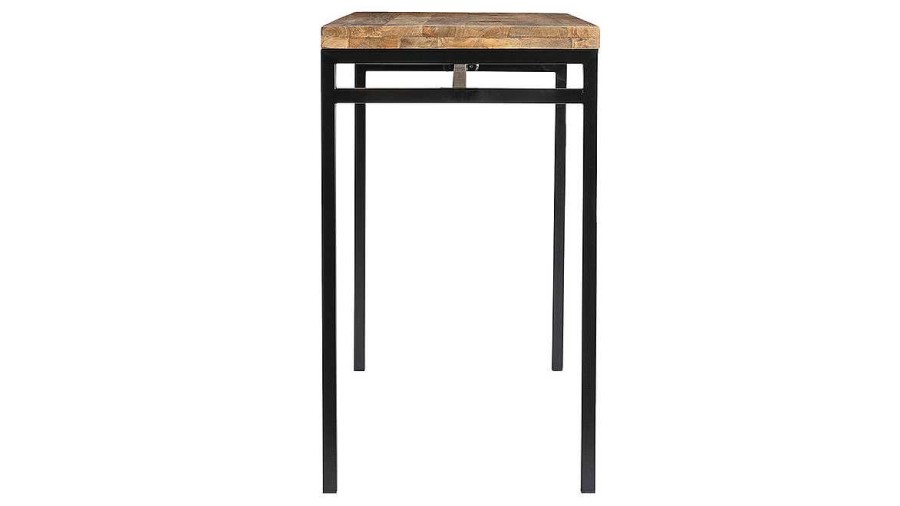 Table Miliboo | Table Haute Industrielle En Bois Manguier Massif Et M Tal Noir L115 Cm Ypster