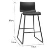 Chaise & Tabouret Miliboo Tabouret De Bar | Tabourets De Bar Design Noir 65 Cm (Lot De 2) Ona