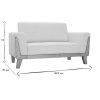 Canap & Fauteuil Miliboo Canap Design | Canap Scandinave 2 Places En Tissu Blanc Cass Et Bois Clair Fjord